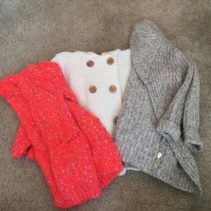 Trio of girls’ cardigans